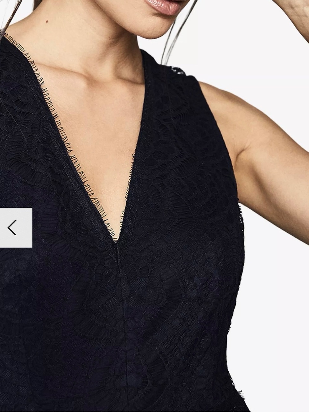 #288 Reiss Adala Lace (Retail $595CAD) Navy Blue Maxi Dress - Picture 7 of 7